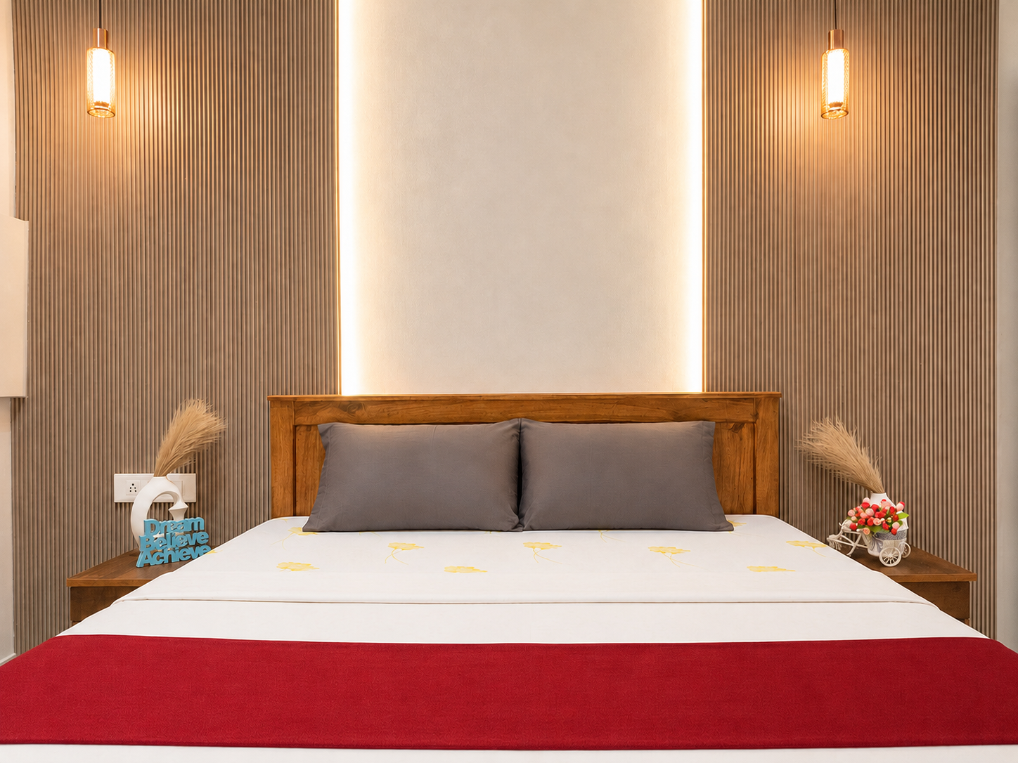 Air-conditioned bedroom at Dhwani Heavens